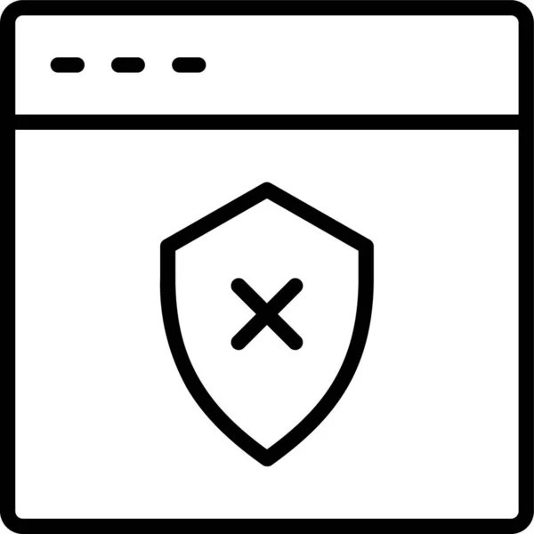 Web Browser Schild Symbol Umrissstil — Stockvektor
