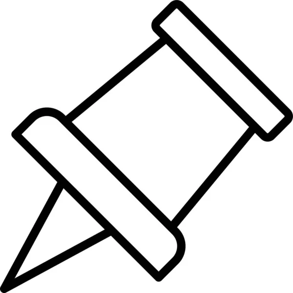 Icono Empuje Pin Papel — Vector de stock