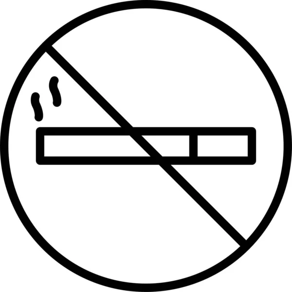 Smoking Ban Icon Outline Style — Stock Vector