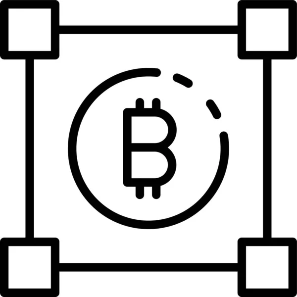 Recorte Bitcoin Cambiar Tamaño Icono — Vector de stock