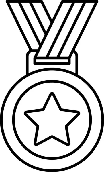 Μετάλλιο Επίτευγμα Επιτυχία Εικονίδιο Στυλ Περίγραμμα — Διανυσματικό Αρχείο