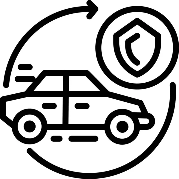 Ikona Pojištění Automobilu Stylu Osnovy — Stockový vektor
