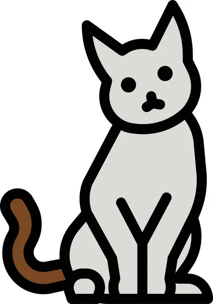 Chat Animal Animal Icône Dans Style Contour Rempli — Image vectorielle