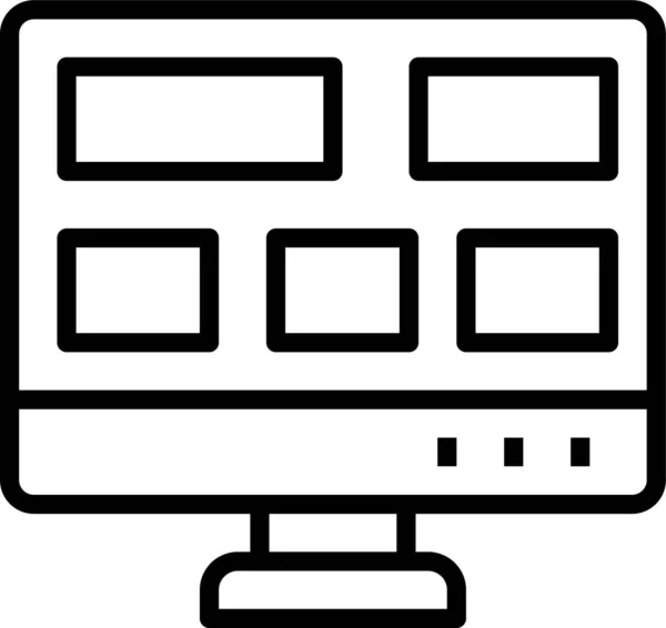 Ordenador Escritorio Monitor Icono — Archivo Imágenes Vectoriales