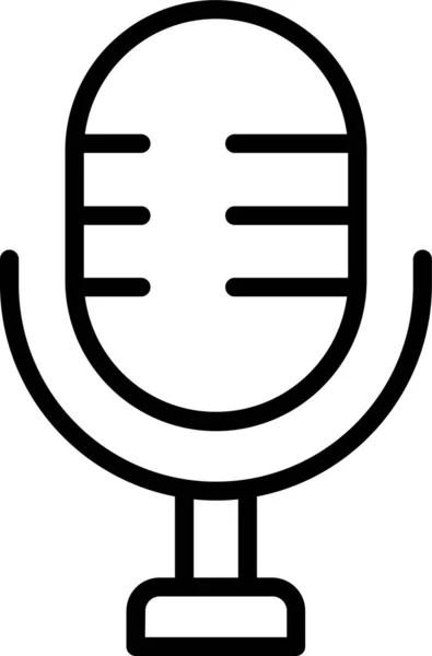 Icono Grabadora Voz Micrófono Estilo Esquema — Vector de stock