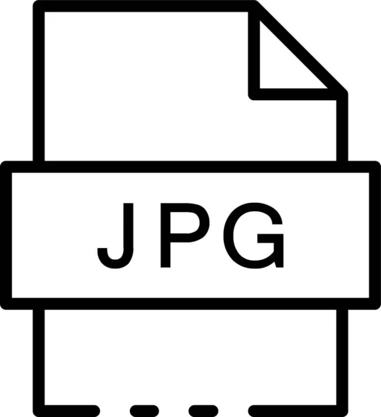 Jpg Extension Format Icon Outline Style — ストックベクタ