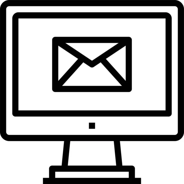 Icon Der Computer Mail Schnittstelle Umrissstil — Stockvektor