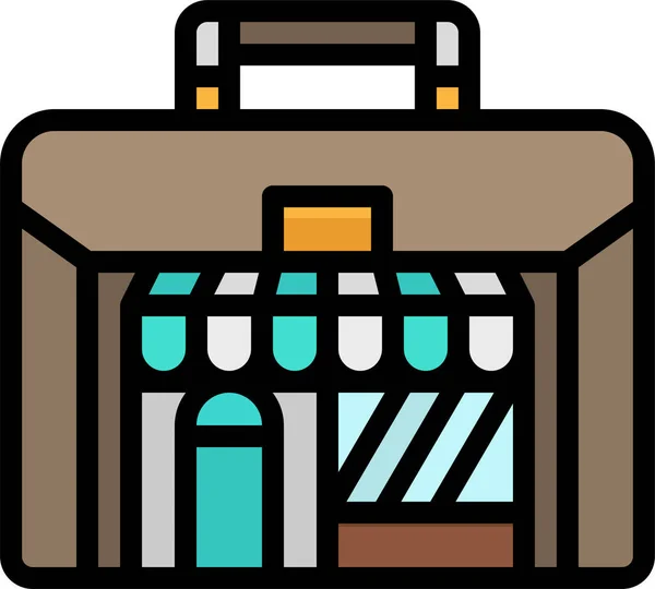 袋装公文包商业图标 填充轮廓风格 — 图库矢量图片