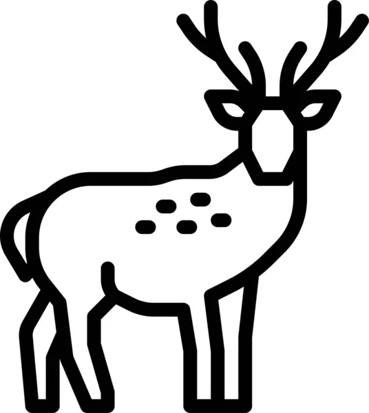 Animal Cerf Icône Vie — Image vectorielle