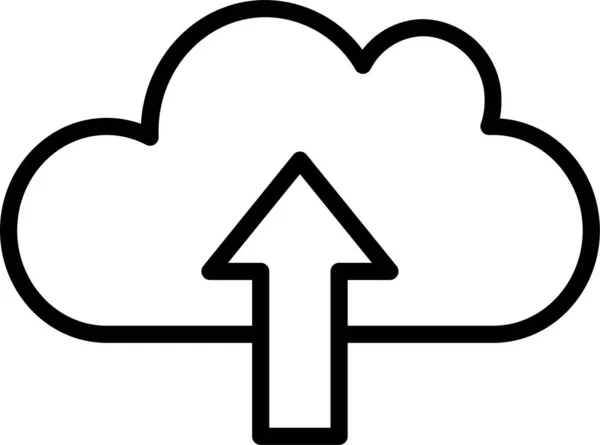 Ana Hatlar Biçiminde Bulut Hesaplama Depolama Simgesi — Stok Vektör