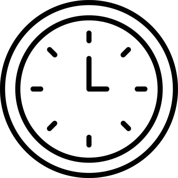 Uhr Wanduhr Ikone Umriss Stil — Stockvektor