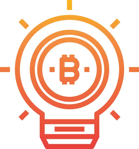 Bitcoin Icono Innovación Criptomoneda Estilo Suave — Vector de stock