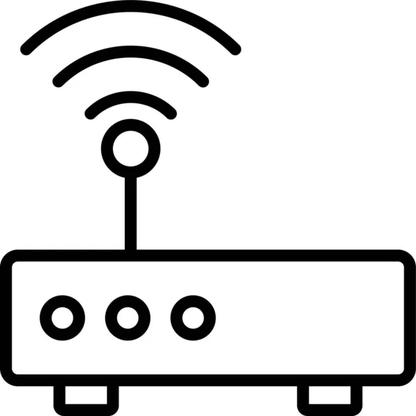 Icône Connectivité Routeur Wifi Dans Style Contour — Image vectorielle