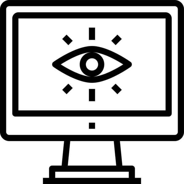 Icon Der Computeraugenoberfläche Umrissstil — Stockvektor