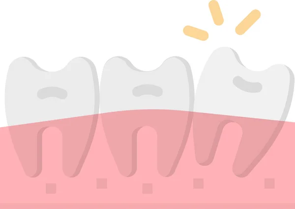 牙齿排列不整齐的扁平图标 — 图库矢量图片