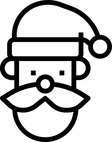 Avatar Christmas Claus Icon Outline Stil — Stockvektor