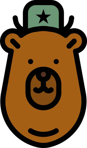 Иконка Жизни Животных Медведя Стиле Заполненного Контура — стоковый вектор