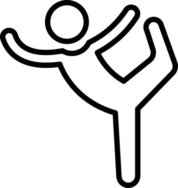 Икона Гимнастических Упражнений Аватар Стиле Наброска — стоковый вектор