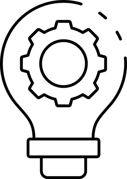 Icône Engrenage Ampoule Dans Style Contour — Image vectorielle