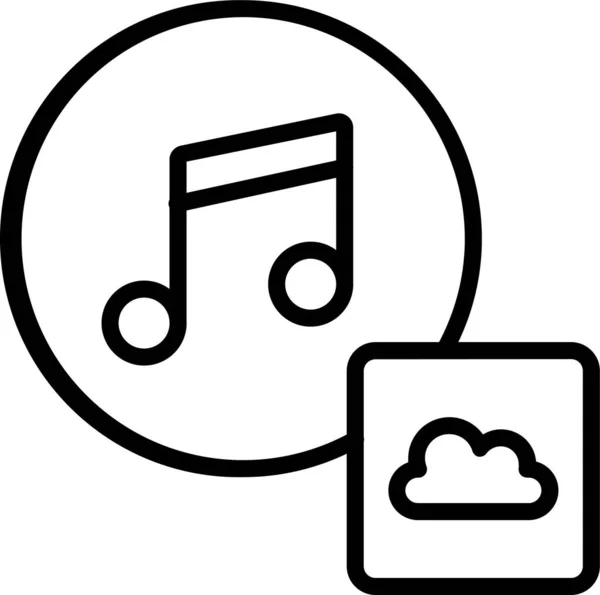 Icône Cloud Computing Audio Dans Style Contour — Image vectorielle