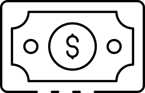 Billet Dollar Cash Icône — Image vectorielle