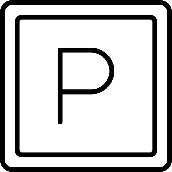 Ikona Samochodu Parkowania Zarysie — Wektor stockowy