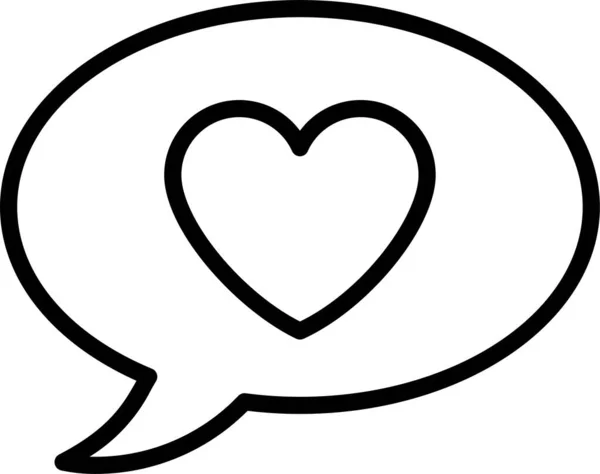 Message Communication Heart Icon Outline Style — Stock Vector