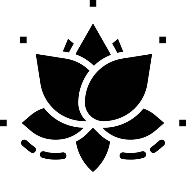 Flower Lotus Spa Icon Solid Style — Stock Vector