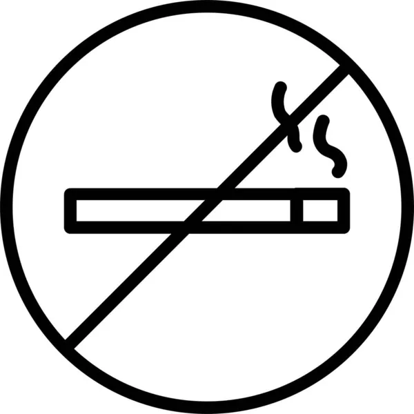 アウトラインスタイルの禁煙アイコンはありません — ストックベクタ