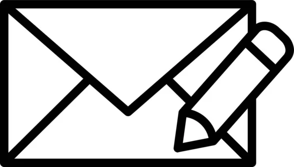 Mail Ikona Listu Zarysie Stylu — Wektor stockowy