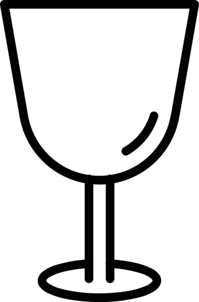 Vin Glas Alkohol Ikon Kontur Stil — Stock vektor