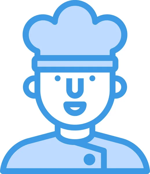 Icono Del Equipo Cocina Chef Estilo Contorno Lleno — Vector de stock