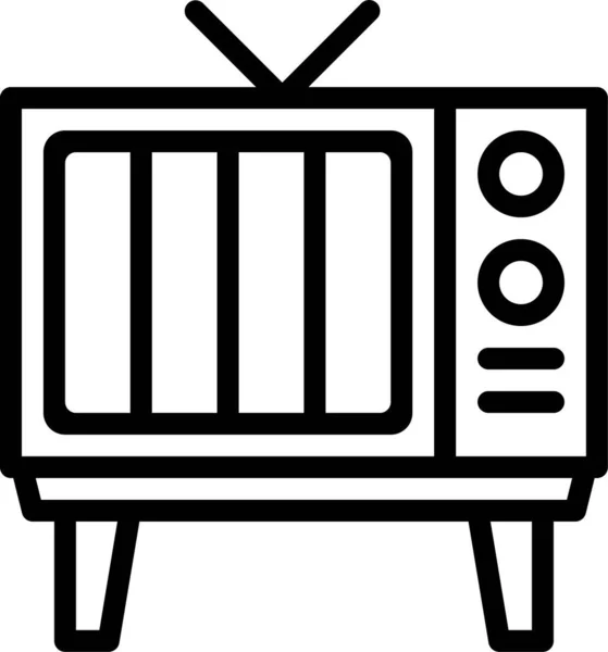Οθόνη Κεραίας Εικονίδιο Της Τηλεόρασης Στυλ Περίγραμμα — Διανυσματικό Αρχείο