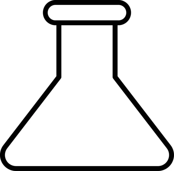 烧瓶化学实验室图标的轮廓风格 — 图库矢量图片