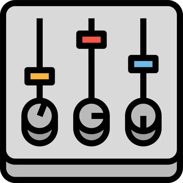 Adjust Adjustment Controls Icon Filled Outline Style — Stock Vector