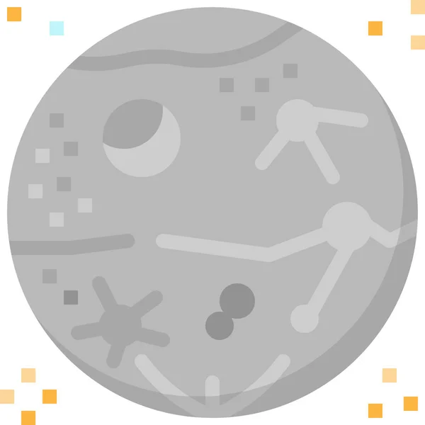 Mercury Planet Solar Icon Flat Style — Stock Vector