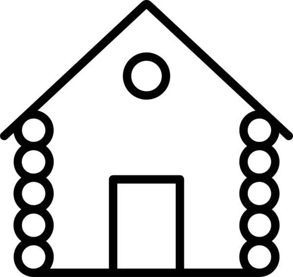 Casa Casa Edificio Icono Estilo Del Esquema — Vector de stock