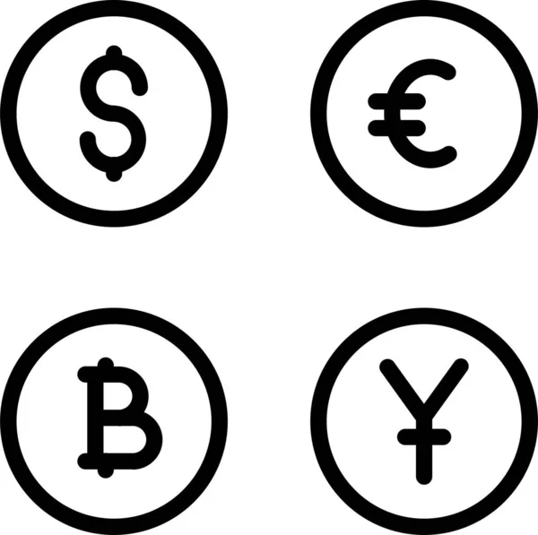 Иконка Валютных Долларов Стиле Абриджа — стоковый вектор