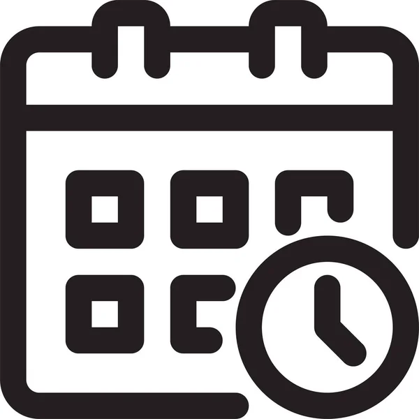 Icona Dell Interfaccia Data Calendario Stile Outline — Vettoriale Stock
