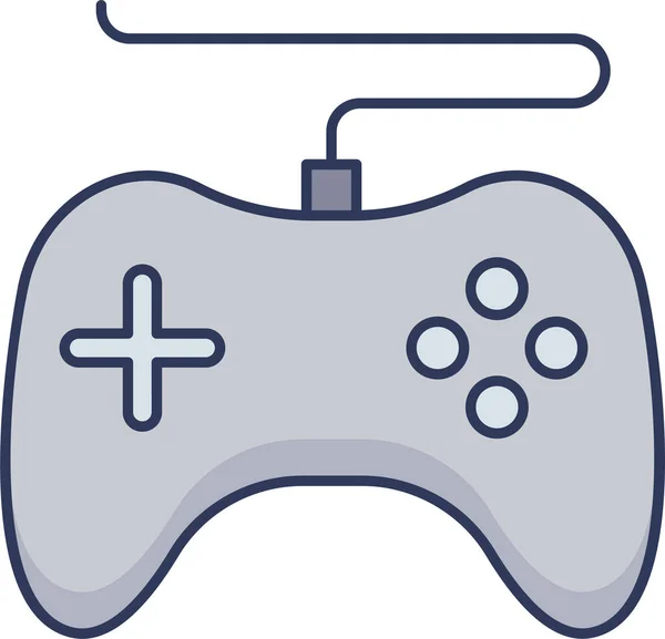 Gamepad Icono Consola Juegos Estilo Esquema Rellenado — Vector de stock