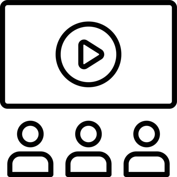 Εικονίδιο Ψυχαγωγίας Κουμπιών Αναπαραγωγής Στυλ Περίγραμμα — Διανυσματικό Αρχείο