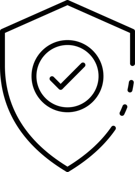 Protection Security Tick Icon Outline Style — Stock Vector