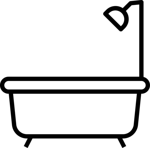 Banheira Banheiro Ícone Limpo —  Vetores de Stock