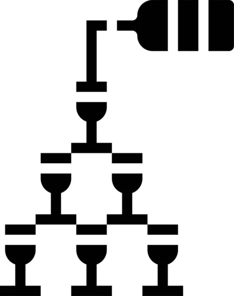 Alcool Nourriture Amour Icône Dans Style Solide — Image vectorielle