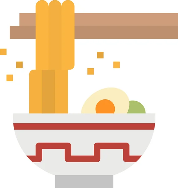 Cuenco Chino Icono Comida Estilo Plano — Vector de stock