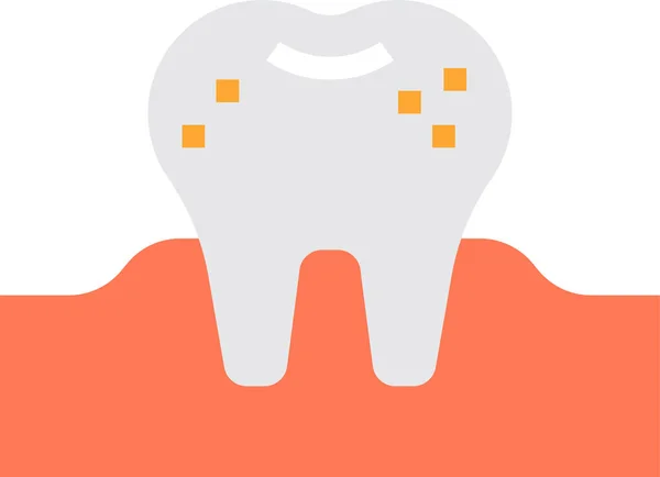 Caries Dentista Dental Icono Estilo Plano — Vector de stock