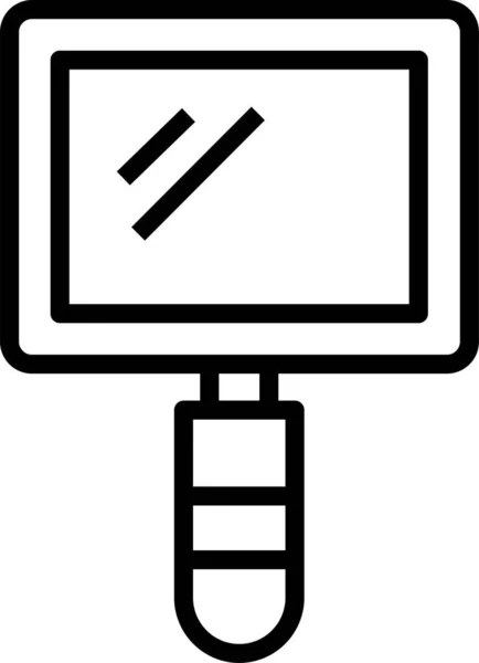 Дзеркальний Макіяж Значок Перукаря Контурному Стилі — стоковий вектор