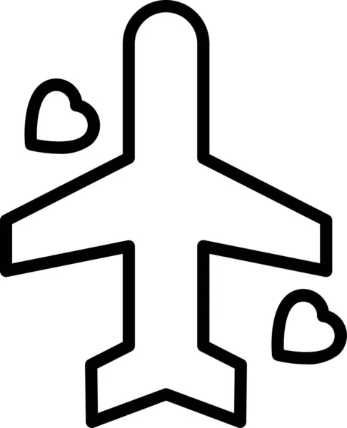 Иконка Поездки Сердце Стиле Наброска — стоковый вектор