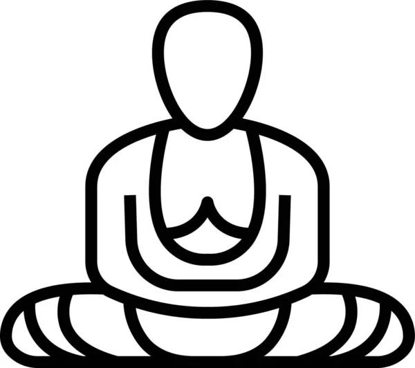 Din Meditasyon Simgesini Ana Hatlarıyla Oluşturur — Stok Vektör