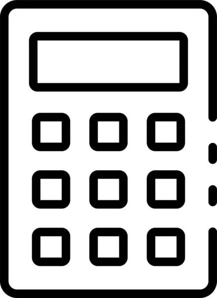 Taschenrechner Bildung Berechnung Symbol Umriss Stil — Stockvektor